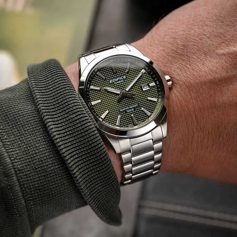 Edifice Elegant Plane Green Dial Men's Watch- EFV-160D-3AV